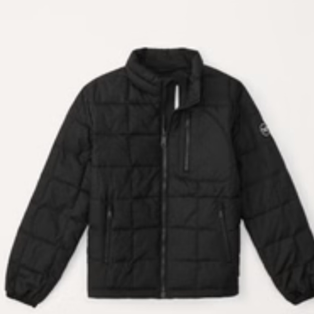 Black lightweight puffer